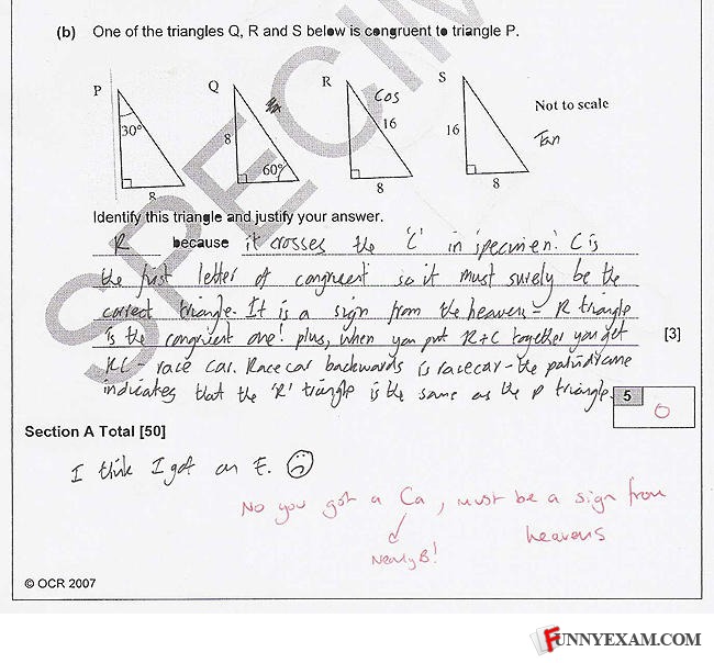  - Okay, congruent=same angles different size. So rig